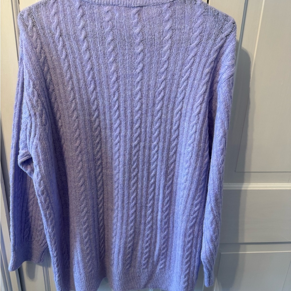 Mango Lavender Cable Knit Sweater EUC - Picture 5 of 7